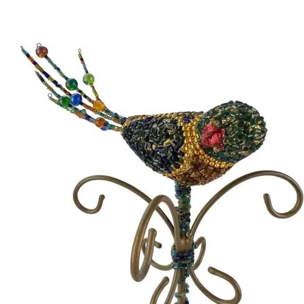 Pier 1‎ Imports Whimsical Bohemian Tall Beaded Bird Jewelry Stand